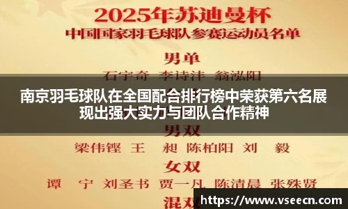 南京羽毛球队在全国配合排行榜中荣获第六名展现出强大实力与团队合作精神